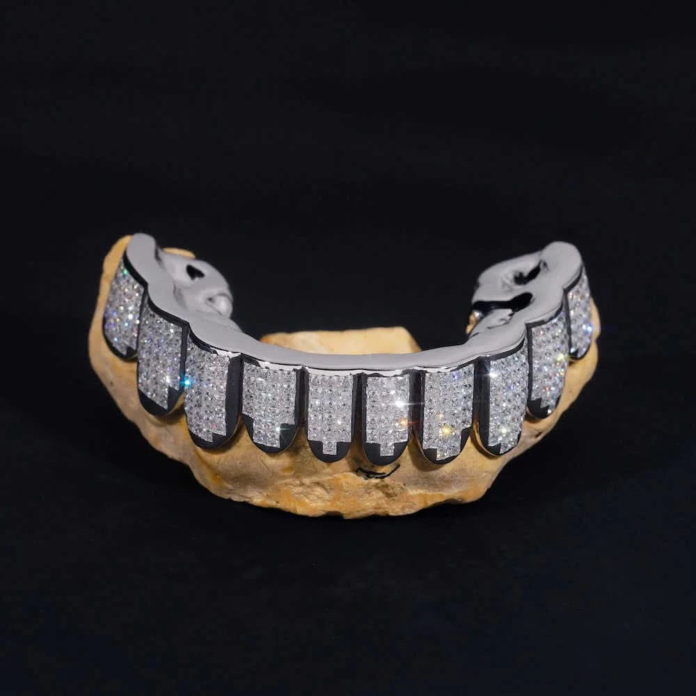 Invisible Set Princess Cut Moissanite Bottom Diamond Grillz