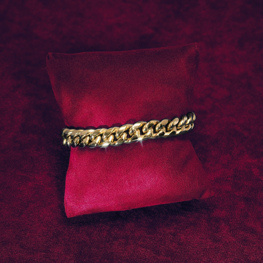 10MM Cuban Link Bracelet 14K Yellow Gold