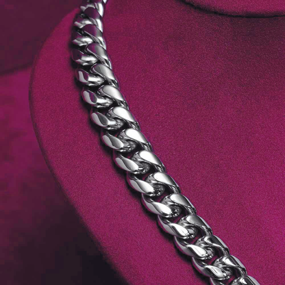 12MM Cuban Link Chain 14K White Gold