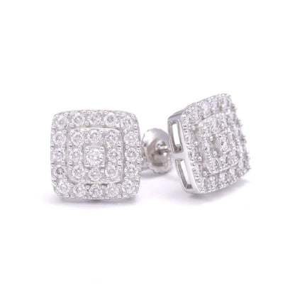 3-Layer Moissanite Halo Earrings 14K Gold