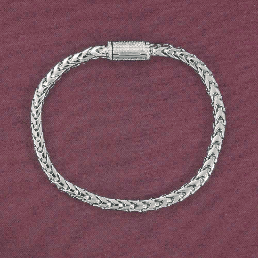 4MM Moissanite Franco Bracelet 14K Gold