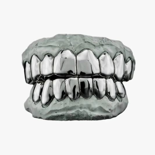 8 on 8 Deep Cut 14k White Gold Grillz