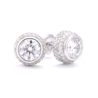 9MM Channel Pointer Moissanite Earrings 14K Gold