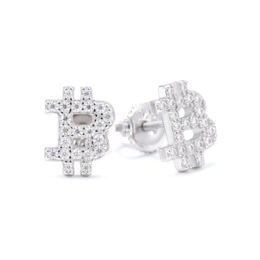 Bitcoin Moissanite Earrings 14K Gold