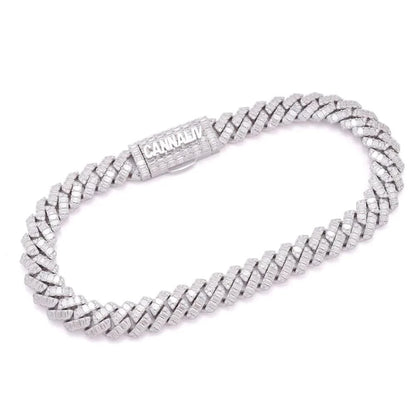 CUSTOM CLASP 15MM Moissanite Baguette Cuban Link Chain