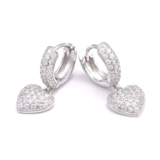 Heart Drop Moissanite Earrings 14K Gold