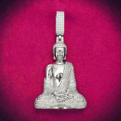 Moissanite Buddha Pendant 14K Gold