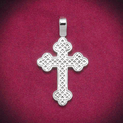 Moissanite Clover Cross Pendant 14K Gold