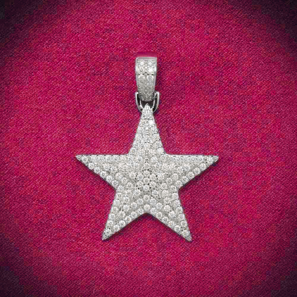 Moissanite Star Pendant 14K Gold