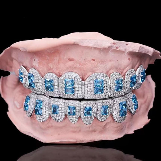 Moissanite Blue Gemstone Grillz