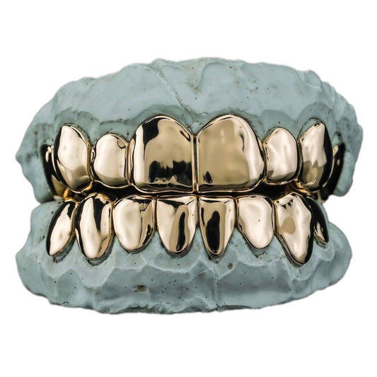 8 on 8 Deep Cut Grillz 14K Gold