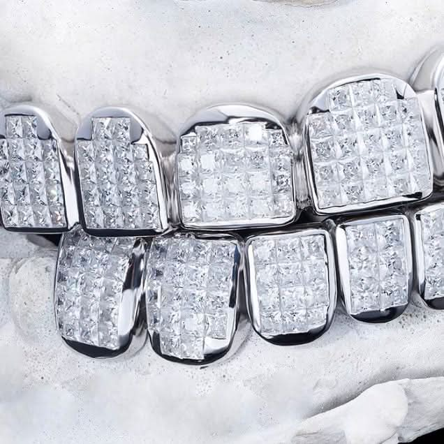 Invisible Set Princess Cut Moissanite Diamond Grillz