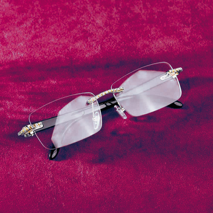 Moissanite Rimless Sunglasses 14K Gold