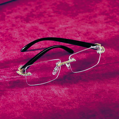 Moissanite Rimless Sunglasses 14K Gold