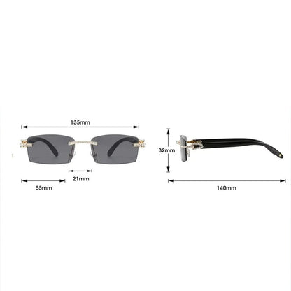 Moissanite Rimless Sunglasses 14K Gold