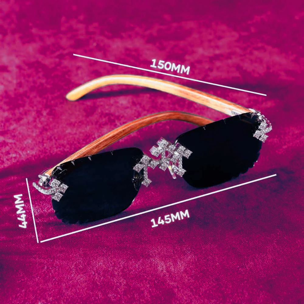 Moissanite Fleuree Cross Sunglasses 14K Gold