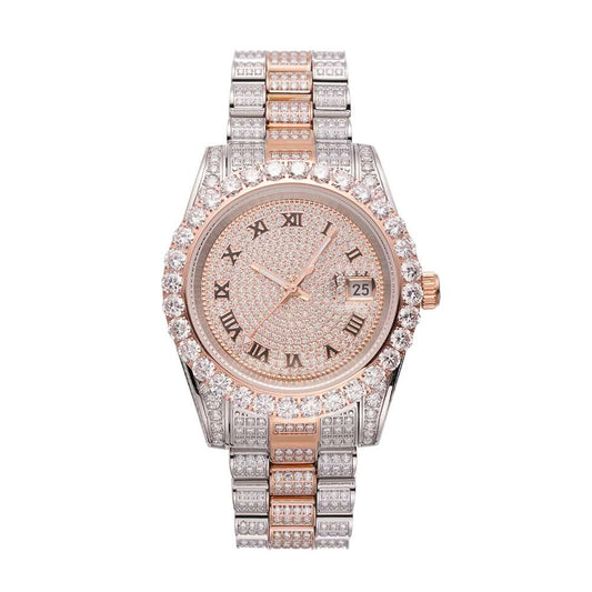 Moissanite Presidential Watch 14K Rose Gold