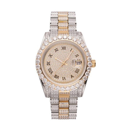 Moissanite Presidential Watch 14K Yellow Gold