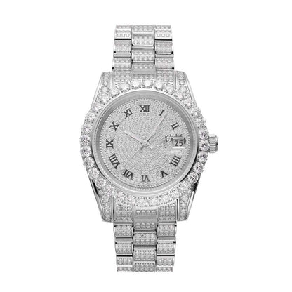 Moissanite Presidential Watch 14K White Gold