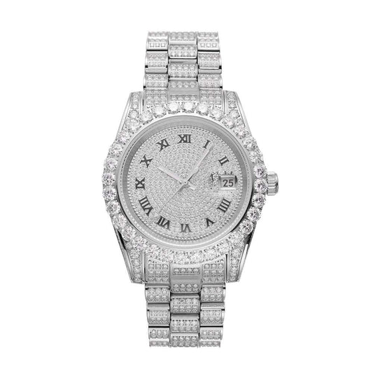 Moissanite Presidential Watch 14K White Gold