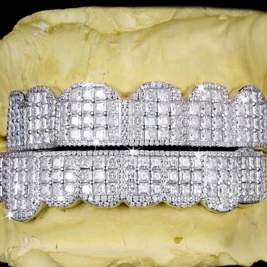 Prong Set Princess Cut Moissanite Diamond Grillz