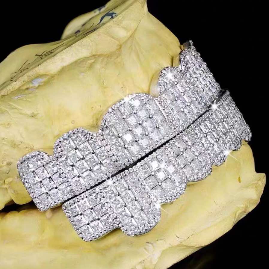 Prong Set Princess Cut Moissanite Diamond Grillz