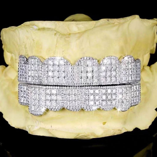 Prong Set Princess Cut Moissanite Diamond Grillz